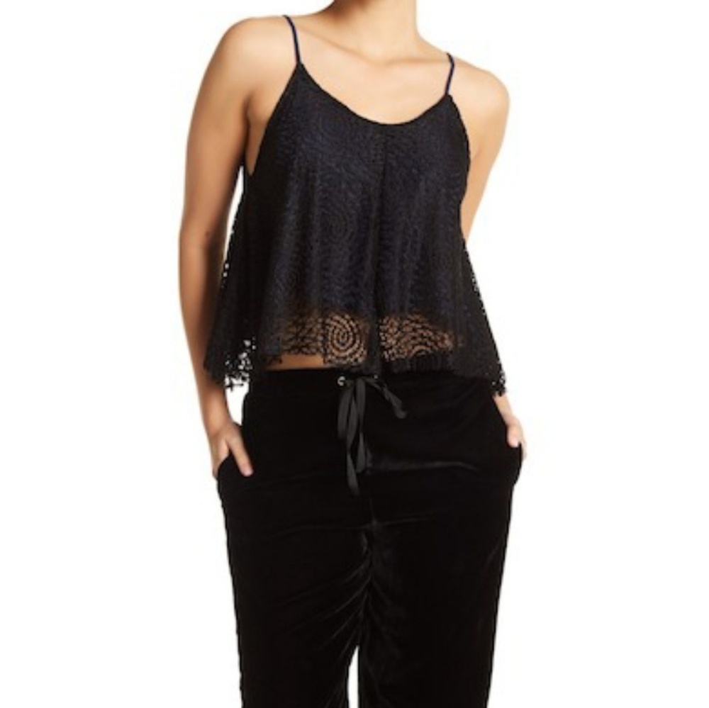 Sam Edelman Lace Overlay Camisole Tank Sz S NWOT